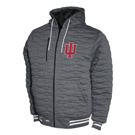 Indiana Hoosiers Franchise Club Honeycomb Hooded Men's Jacket - Gray