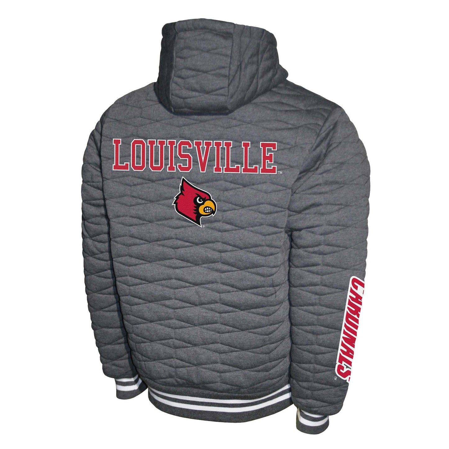 Louisville Cardinals Franchise Club Honeycomb Hooded Men's Jacket - Gray