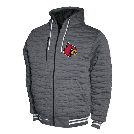 Louisville Cardinals Franchise Club Honeycomb Hooded Men's Jacket - Gray