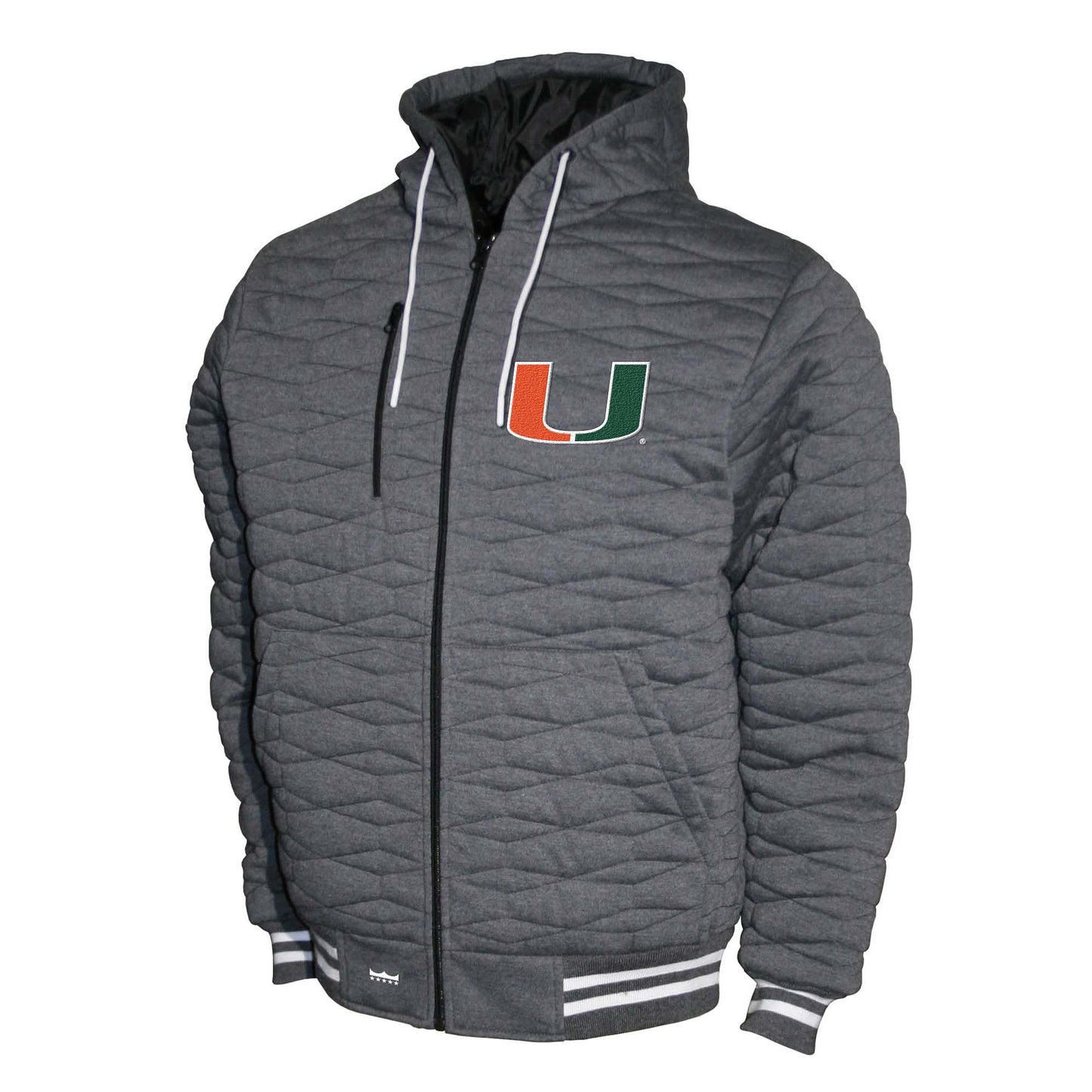 Miami Hurricanes Franchise Club Honeycomb Hooded Men's Jacket - Gray