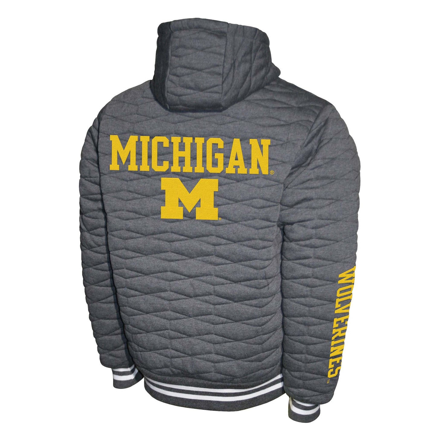 Michigan Wolverines Franchise Club Honeycomb Hooded Men's Jacket - Gray