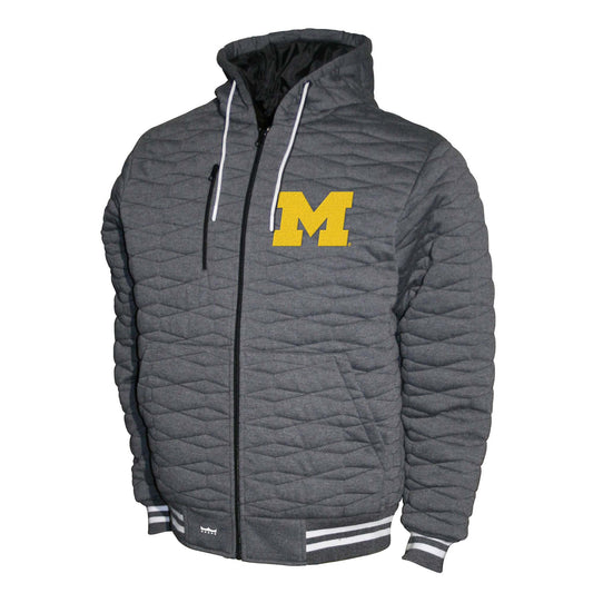 Michigan Wolverines Franchise Club Honeycomb Hooded Men's Jacket - Gray