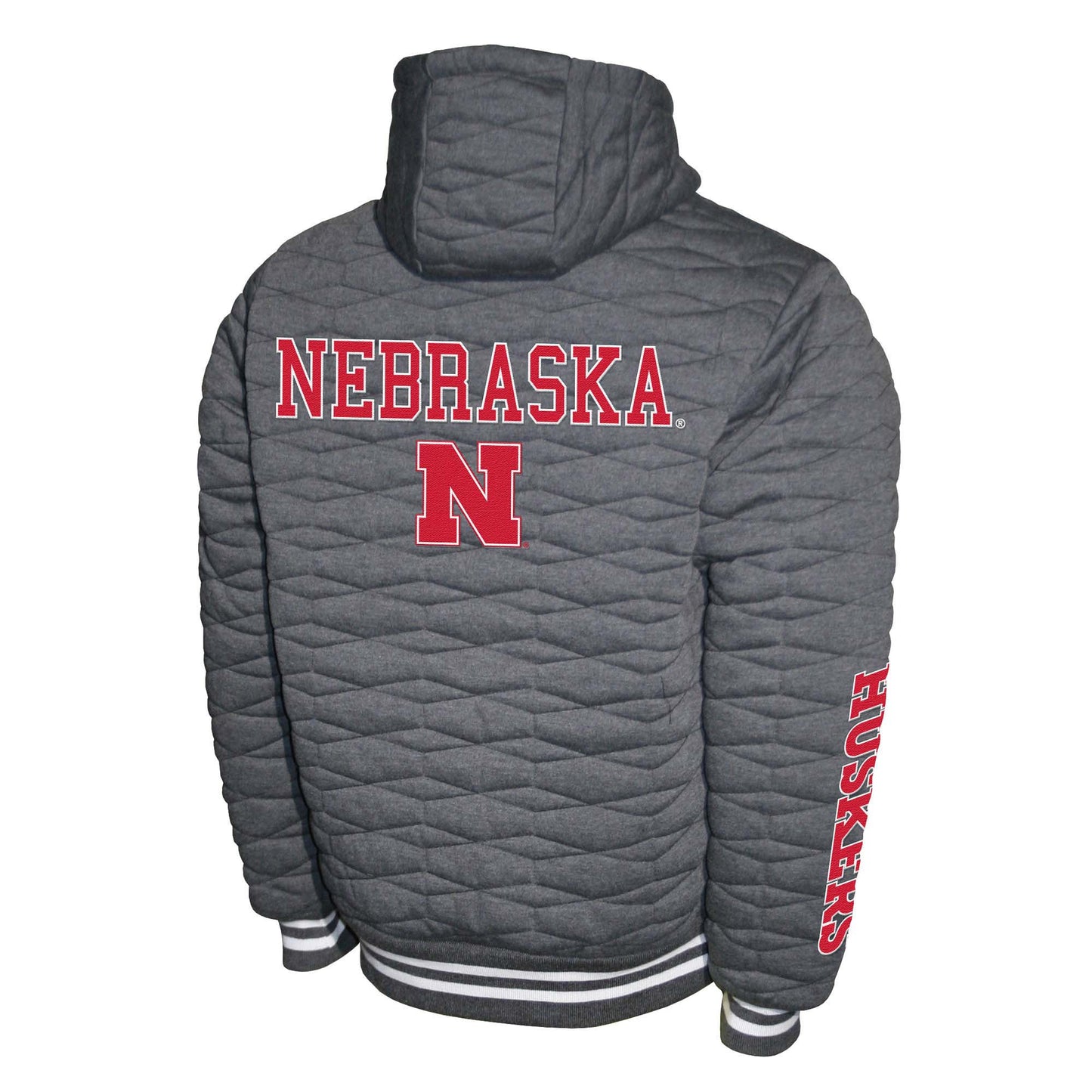 Nebraska Cornhuskers Franchise Club Honeycomb Hooded Men's Jacket - Gray