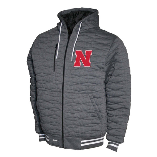 Nebraska Cornhuskers Franchise Club Honeycomb Hooded Men's Jacket - Gray