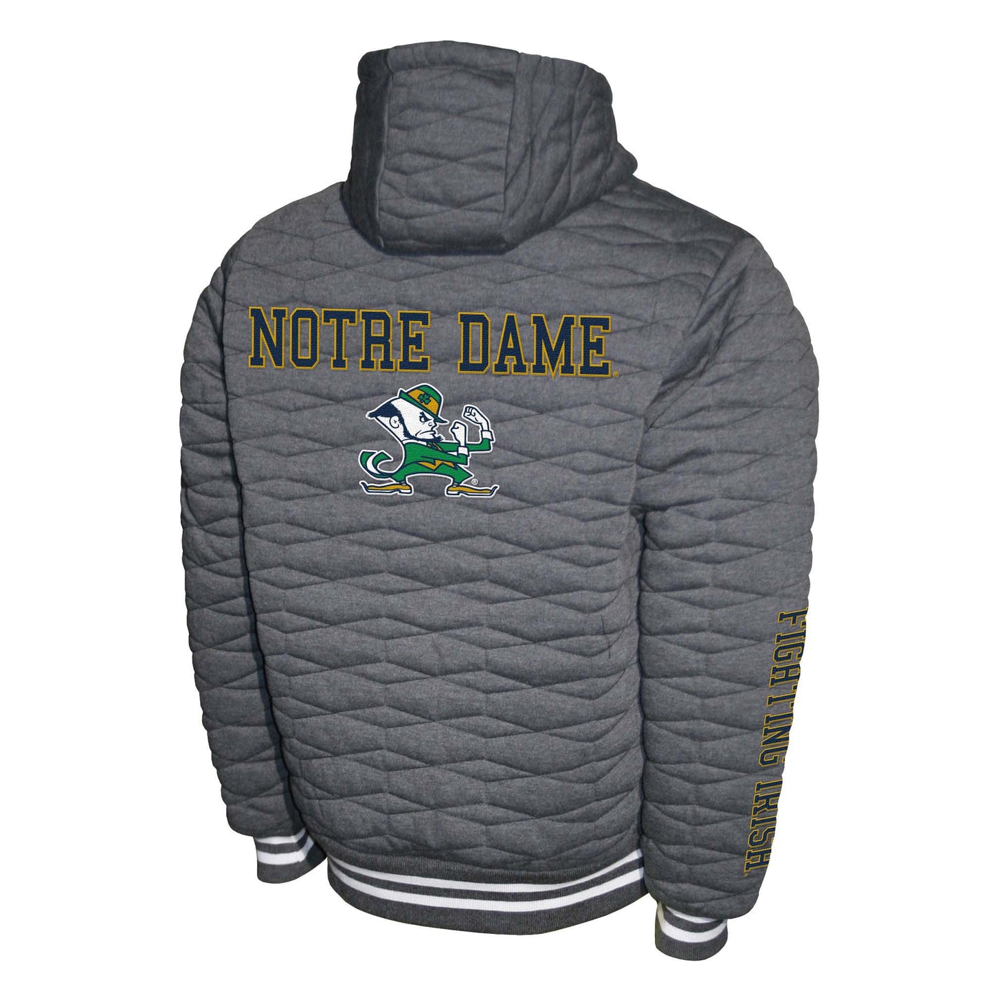 Notre Dame Fighting Irish Franchise Club Honeycomb Hooded Men's Jacket - Gray
