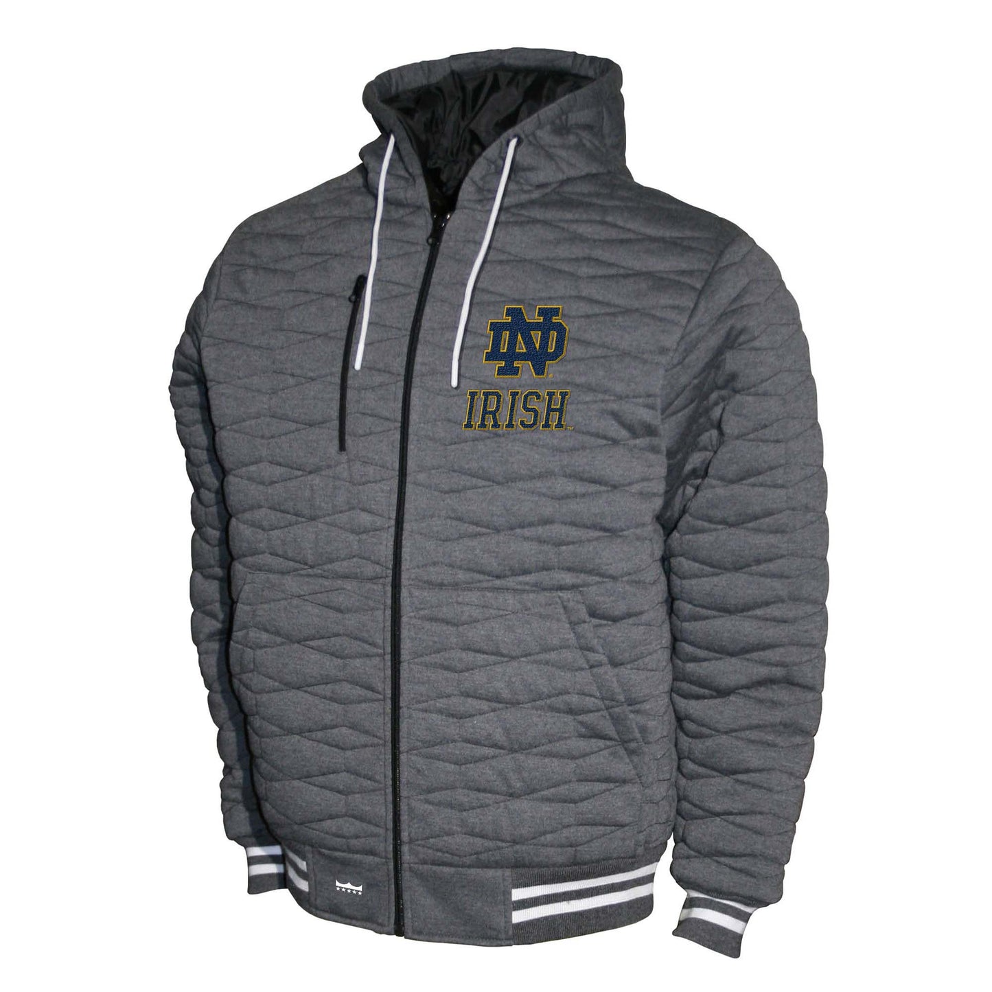 Notre Dame Fighting Irish Franchise Club Honeycomb Hooded Men's Jacket - Gray