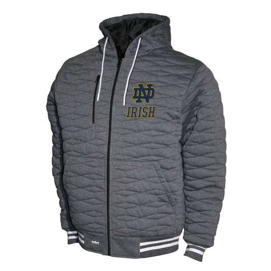 Notre Dame Fighting Irish Franchise Club Honeycomb Hooded Men's Jacket - Gray