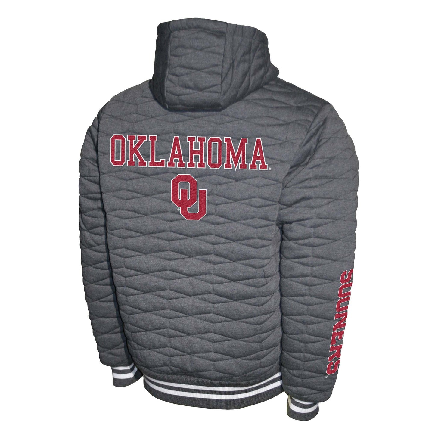 Oklahoma Sooners Franchise Club Honeycomb Hooded Men's Jacket - Gray
