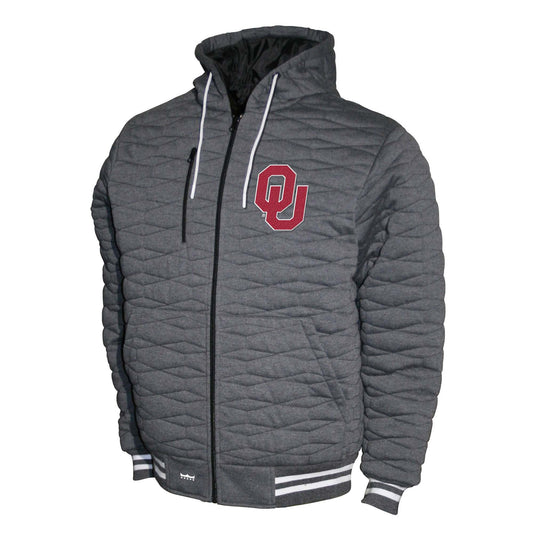 Oklahoma Sooners Franchise Club Honeycomb Hooded Men's Jacket - Gray