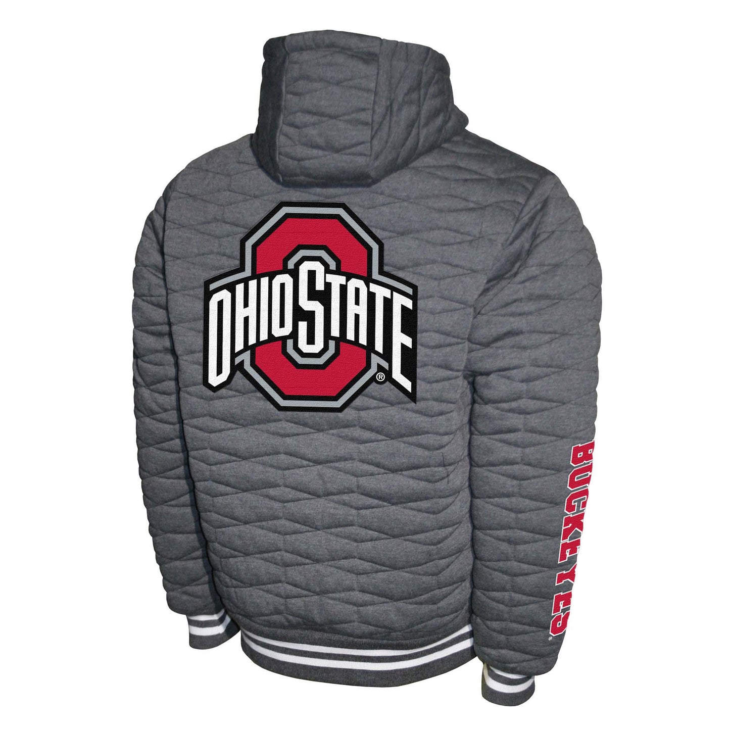 Ohio State Buckeyes Franchise Club Honeycomb Hooded Men's Jacket - Gray