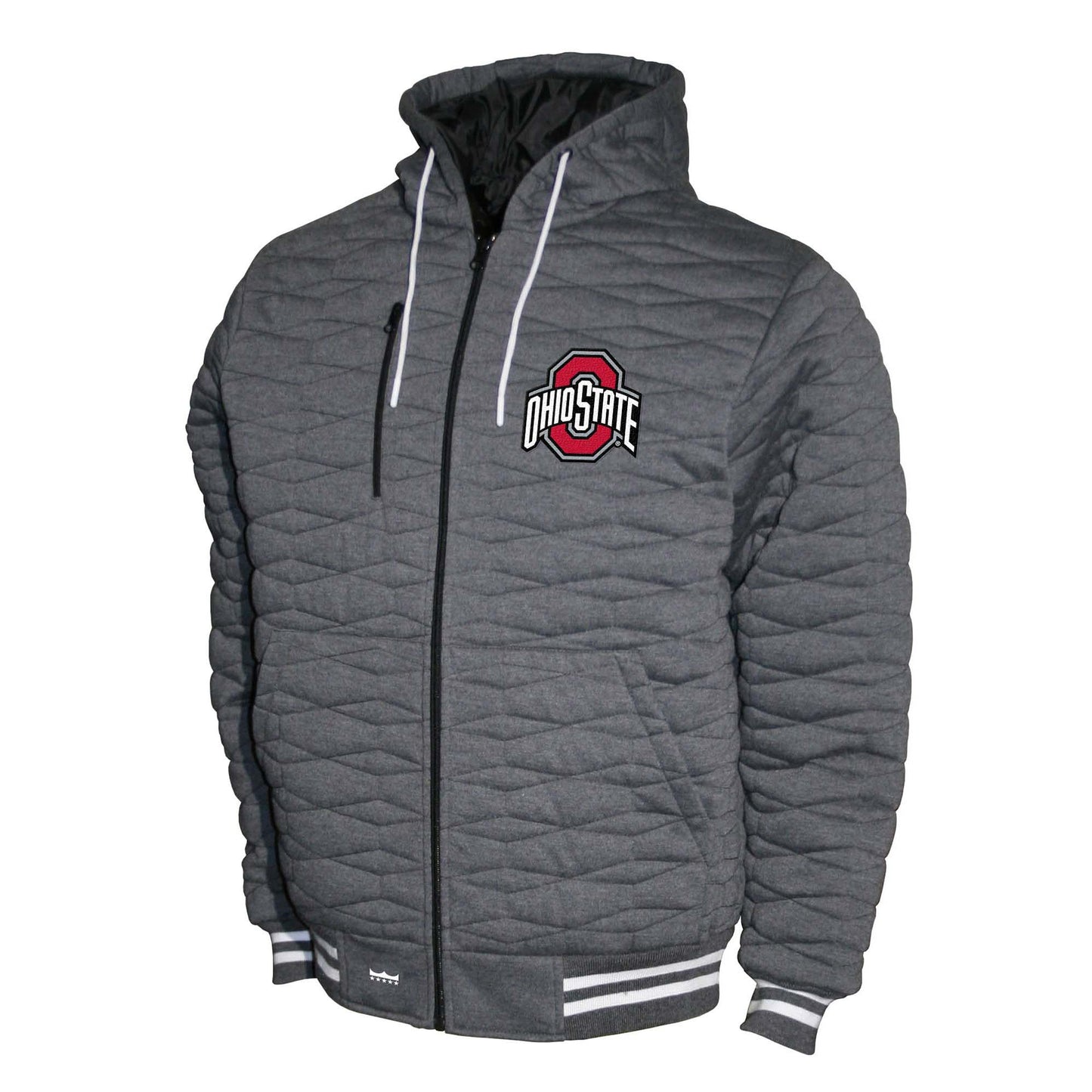 Ohio State Buckeyes Franchise Club Honeycomb Hooded Men's Jacket - Gray