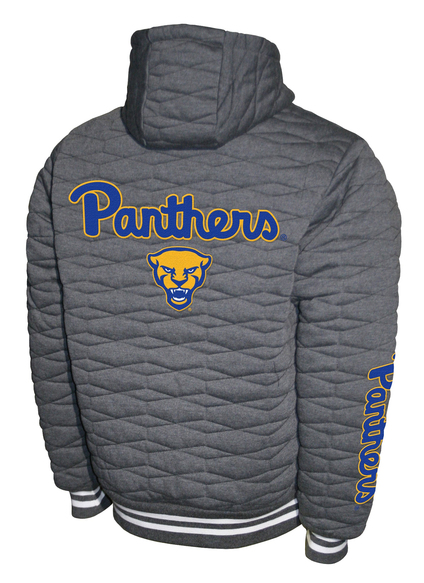 Pittsburgh Panthers Franchise Club Honeycomb Hooded Men's Jacket - Gray