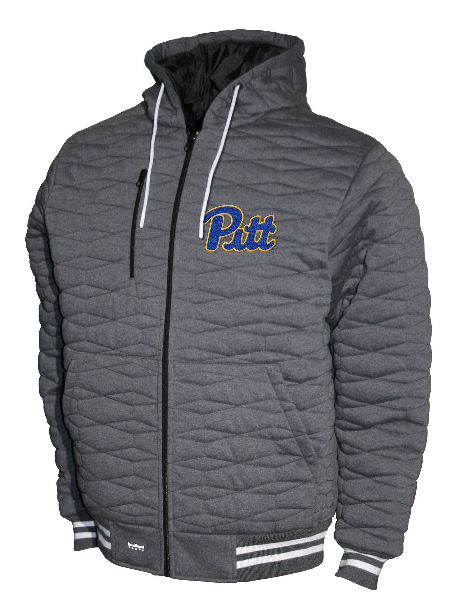 Pittsburgh Panthers Franchise Club Honeycomb Hooded Men's Jacket - Gray