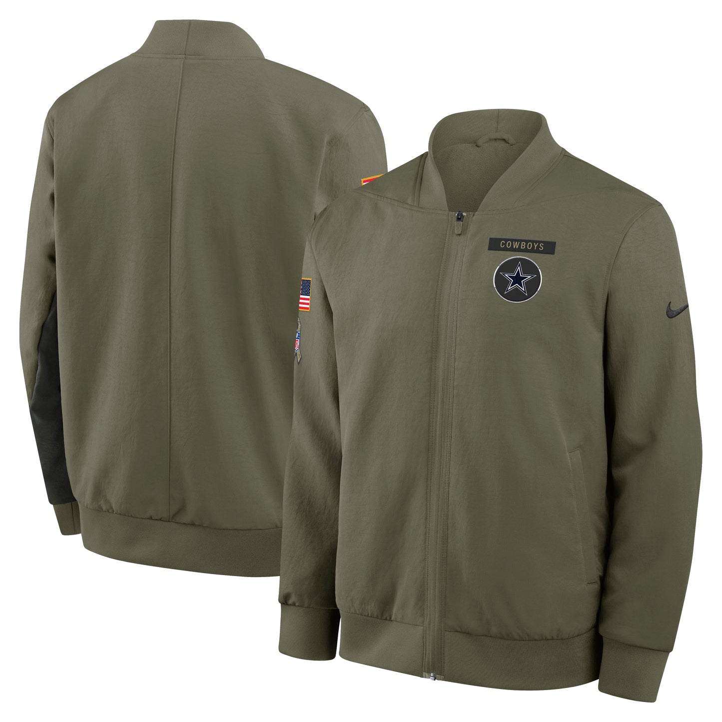 Dallas Cowboys 2025 Men's Salute to Service Bomber Jacket - Olive