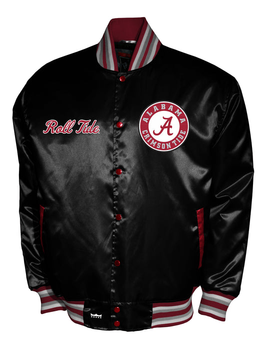 Alabama Crimson Tide Franchise Club Satin Full-Snap Jacket - Black