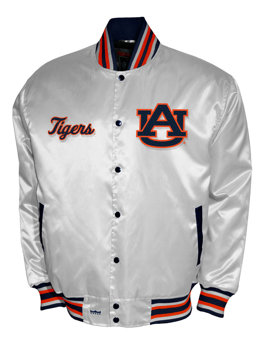 Auburn Tigers Franchise Club Satin Full-Snap Jacket - White