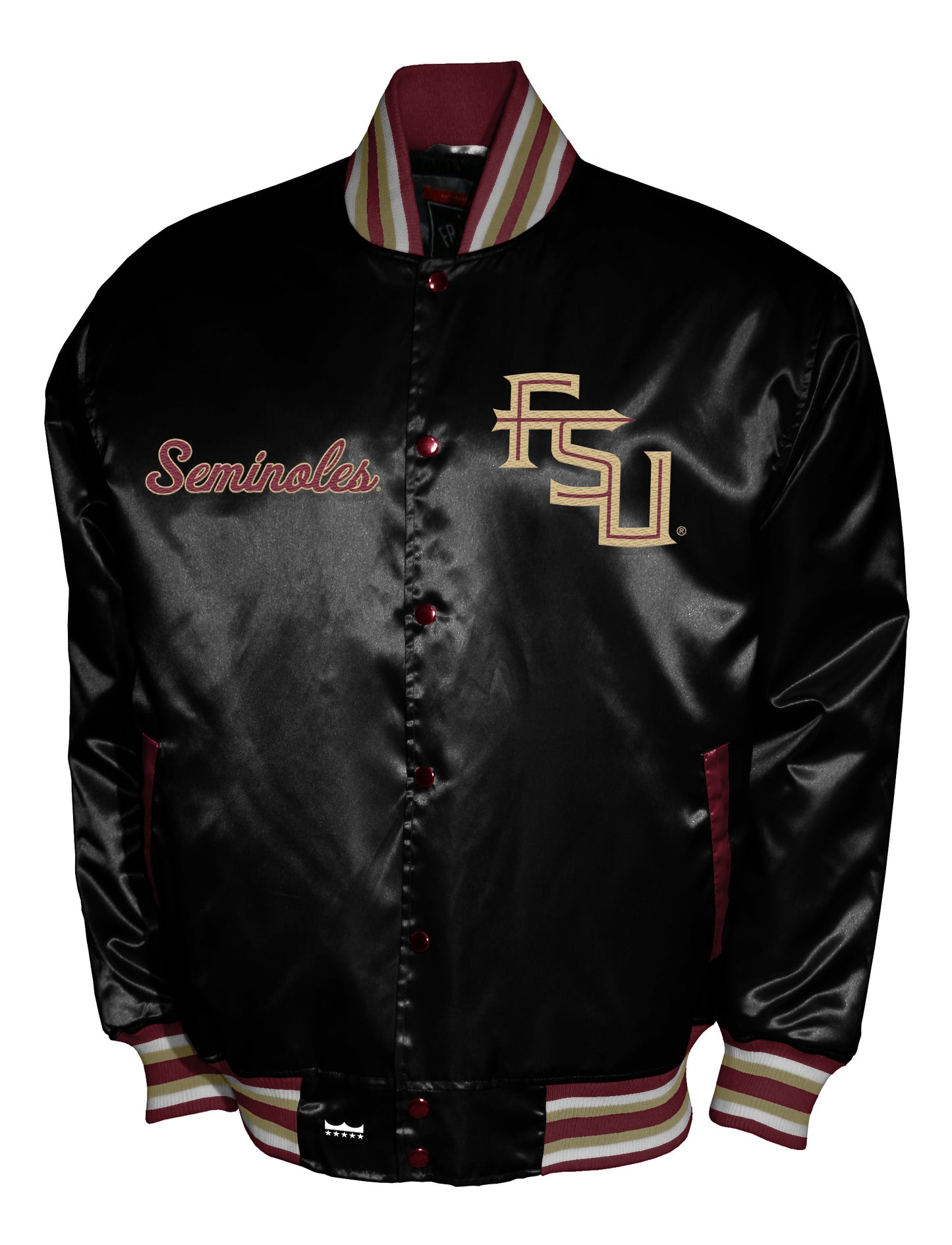Florida State Seminoles Franchise Club Satin Full-Snap Jacket - Black