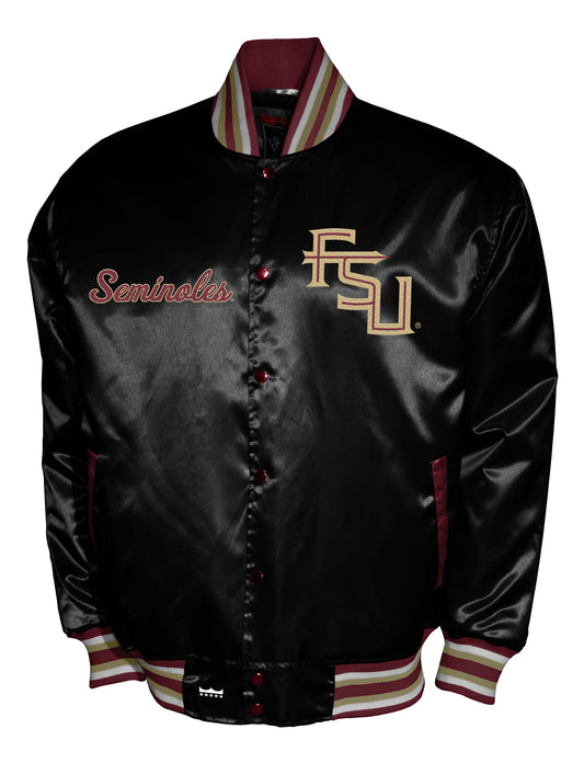 Florida State Seminoles Franchise Club Satin Full-Snap Jacket - Black