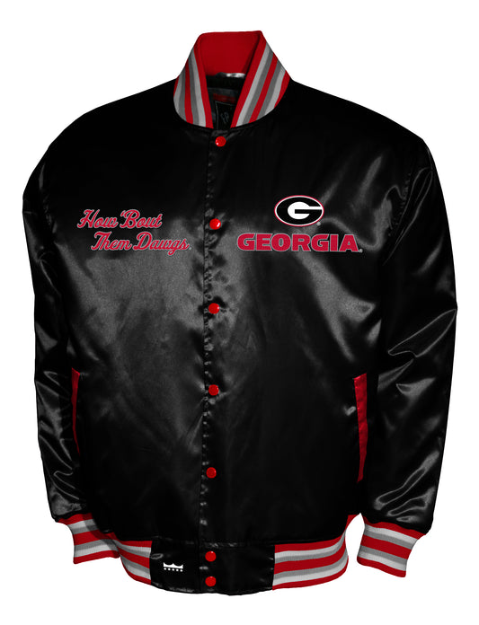 Georgia Bulldogs Franchise Club Satin Full-Snap Jacket - Black