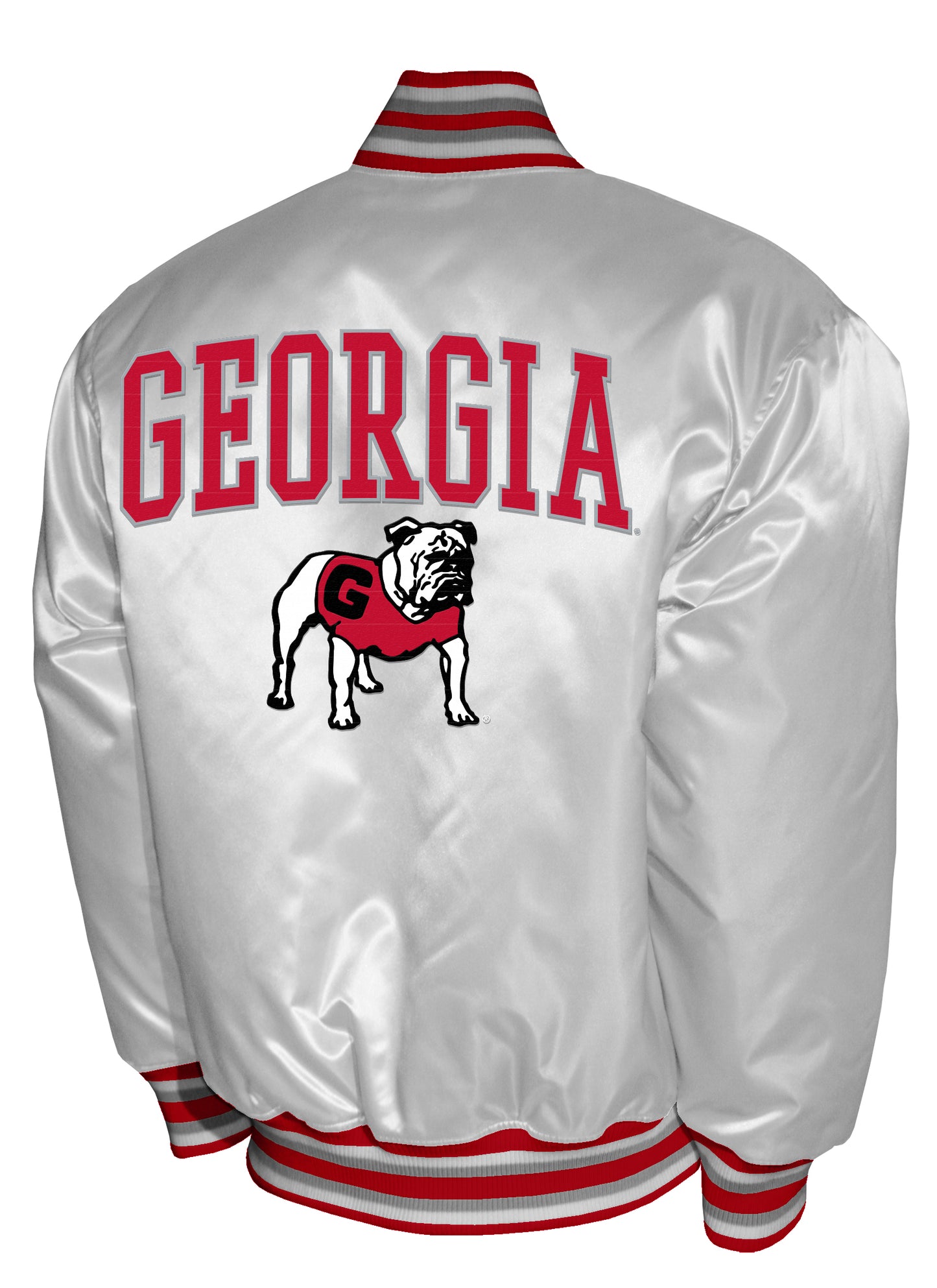Georgia Bulldogs Franchise Club Satin Full-Snap Jacket - White