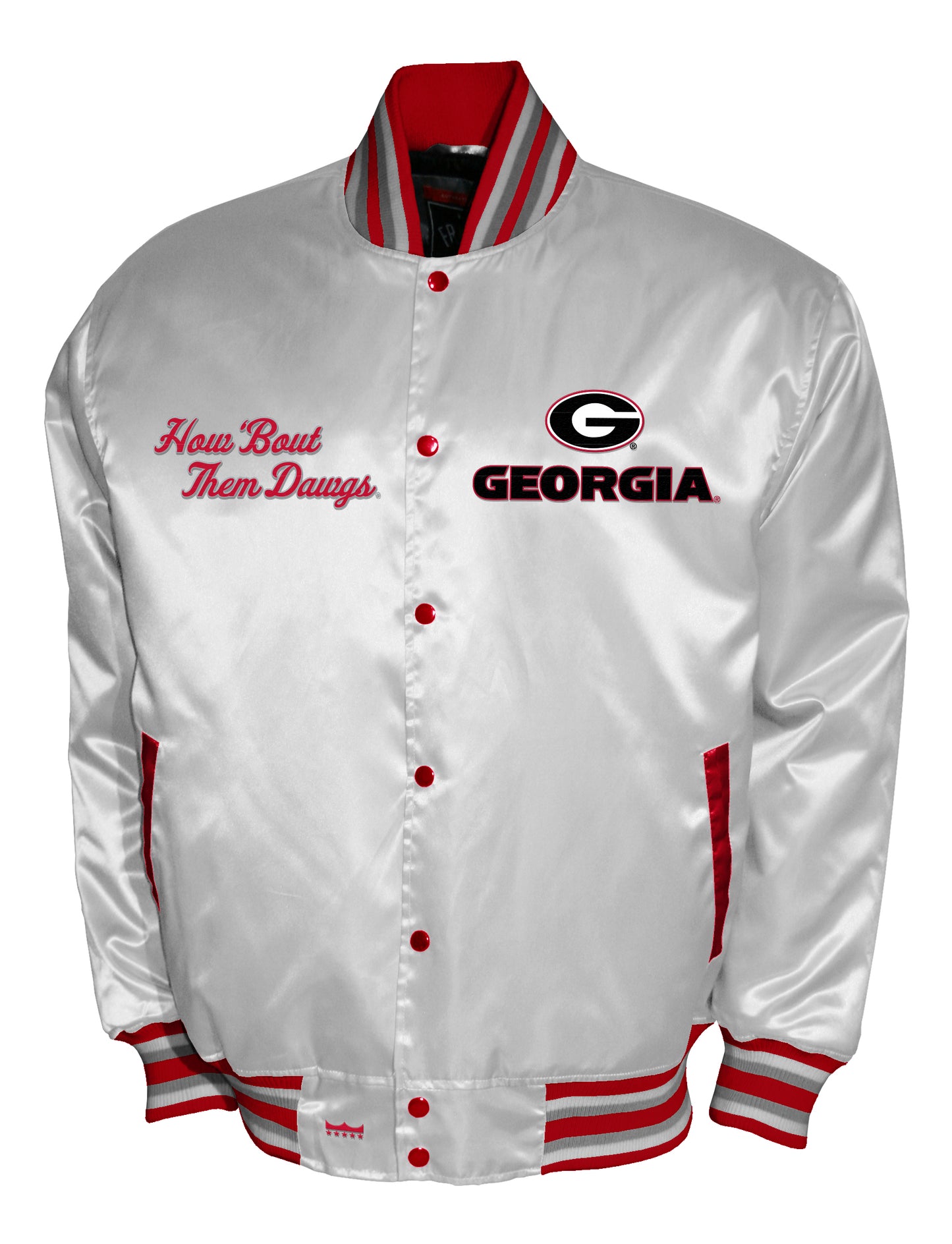 Georgia Bulldogs Franchise Club Satin Full-Snap Jacket - White