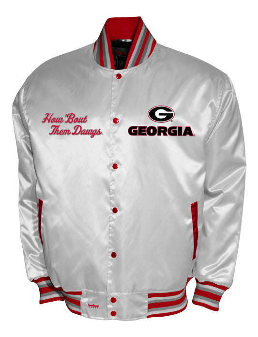 Georgia Bulldogs Franchise Club Satin Full-Snap Jacket - White