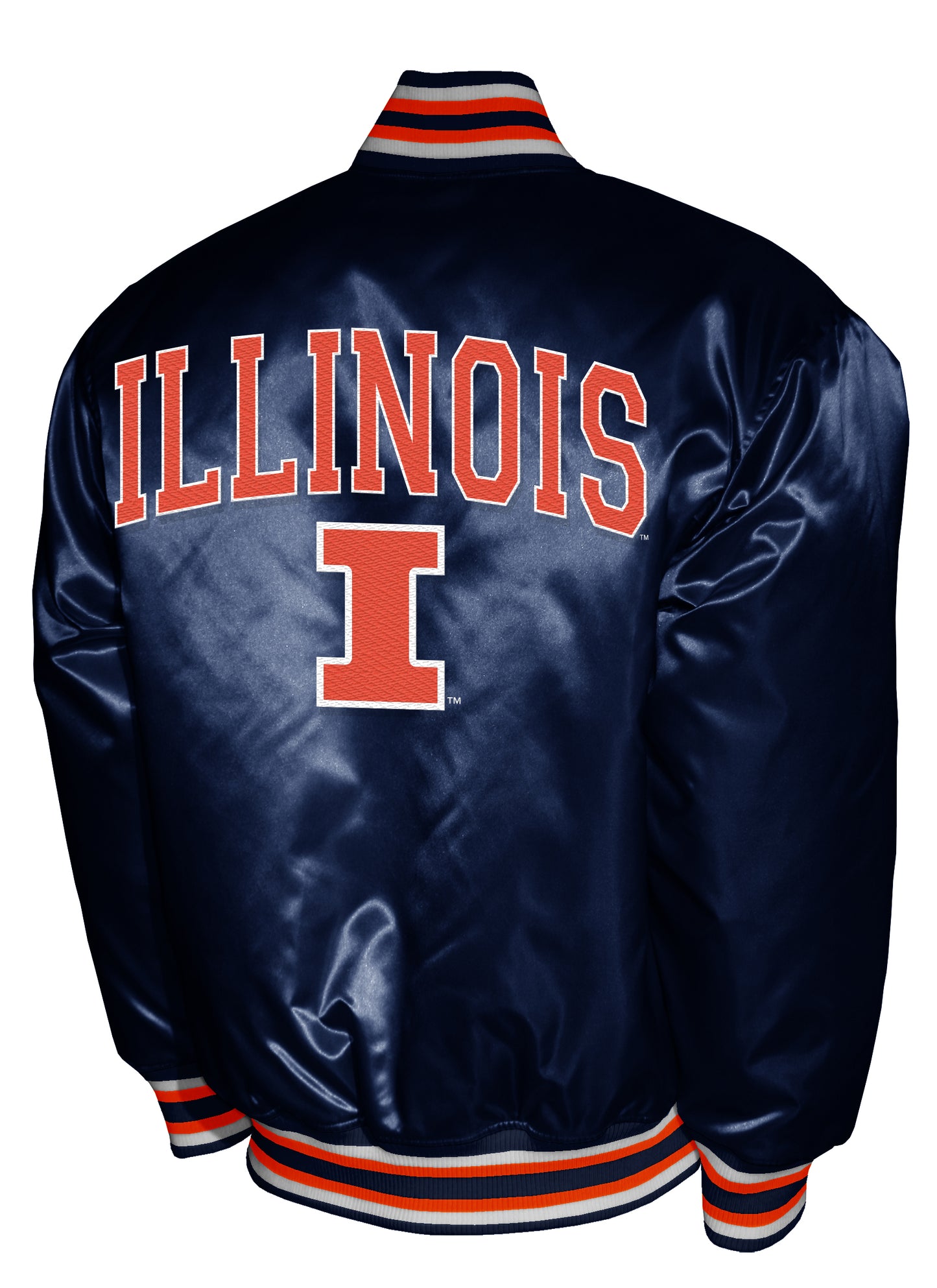 Illinois Fighting Illini Franchise Club Satin Full-Snap Jacket - Navy
