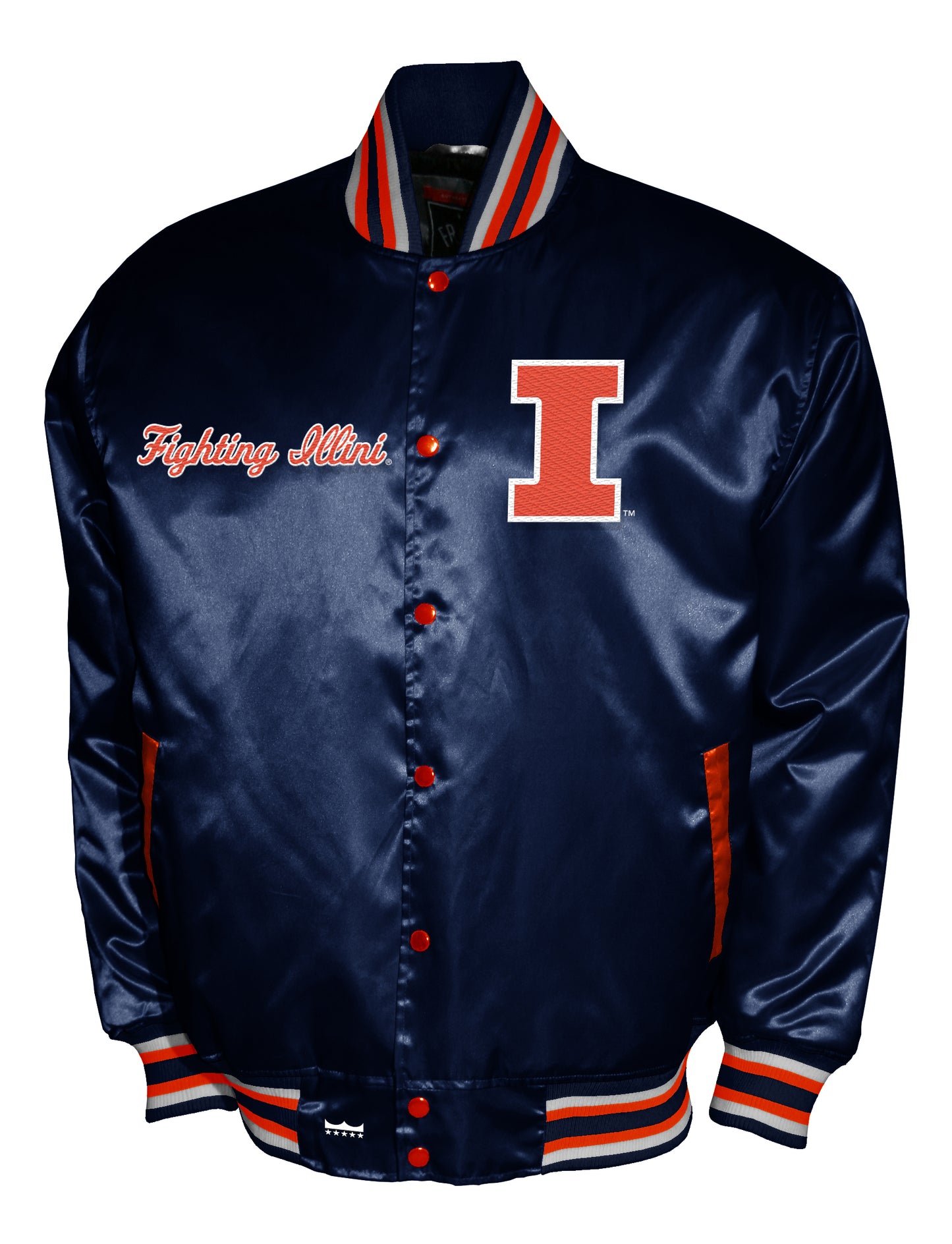 Illinois Fighting Illini Franchise Club Satin Full-Snap Jacket - Navy