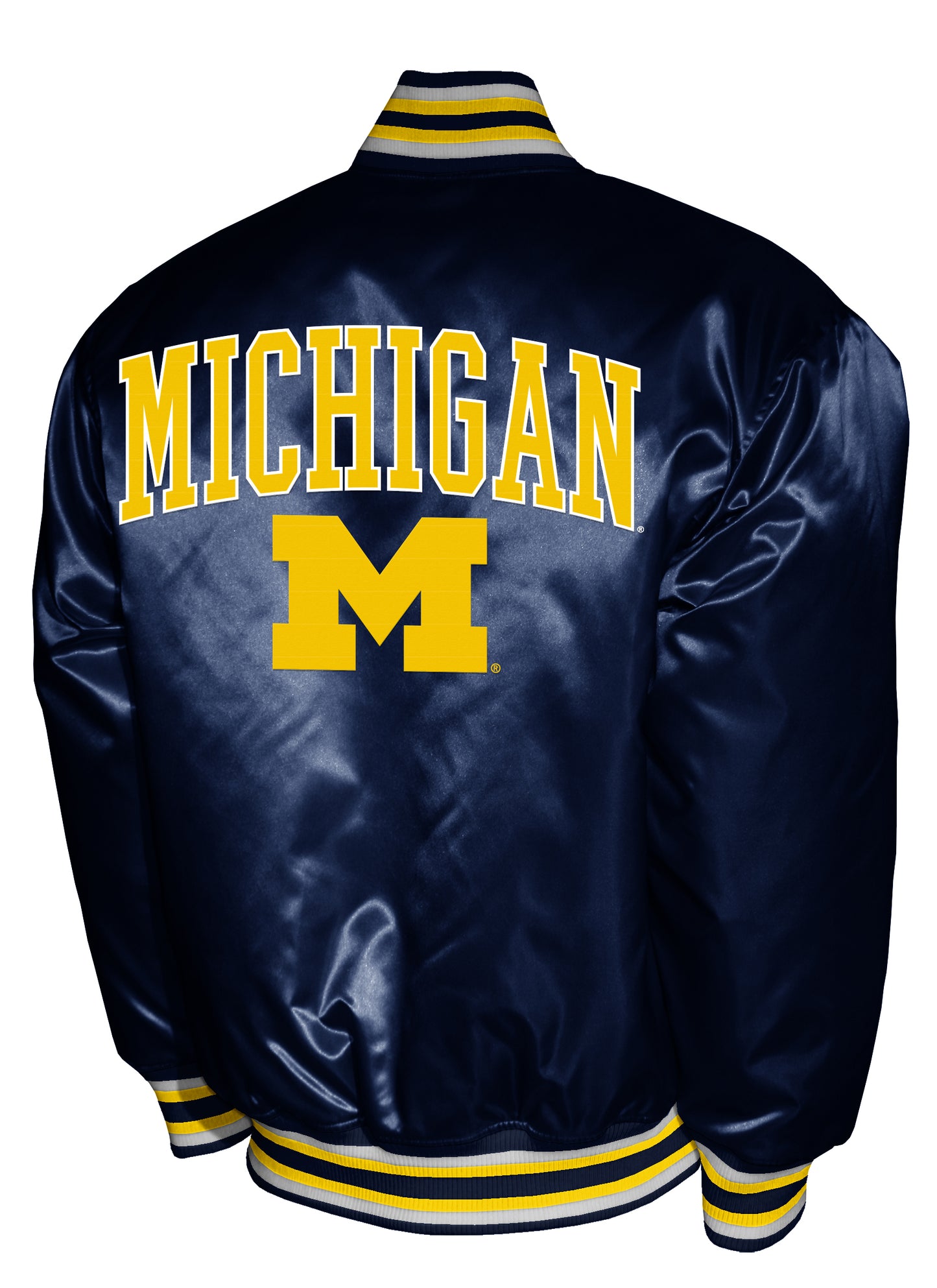 Michigan Wolverines Franchise Club Satin Full-Snap Jacket - Navy