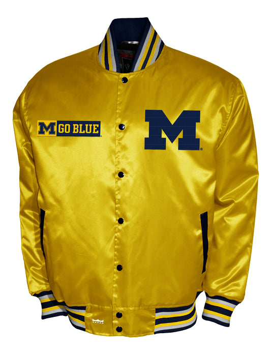 Michigan Wolverines Franchise Club Satin Full-Snap Jacket - Maize