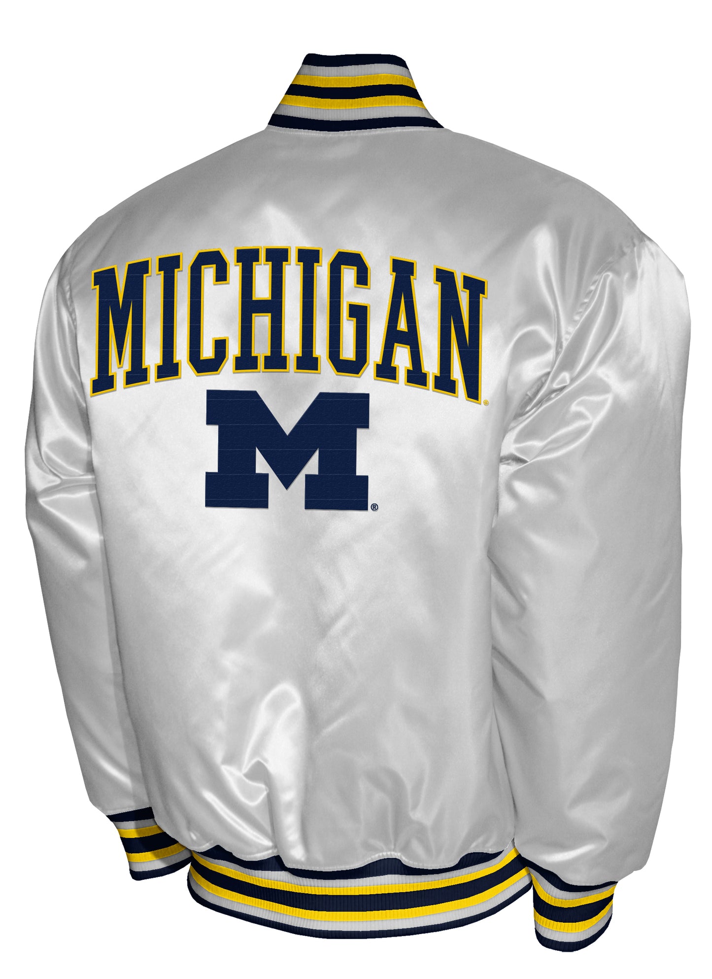 Michigan Wolverines Franchise Club Satin Full-Snap Jacket - White