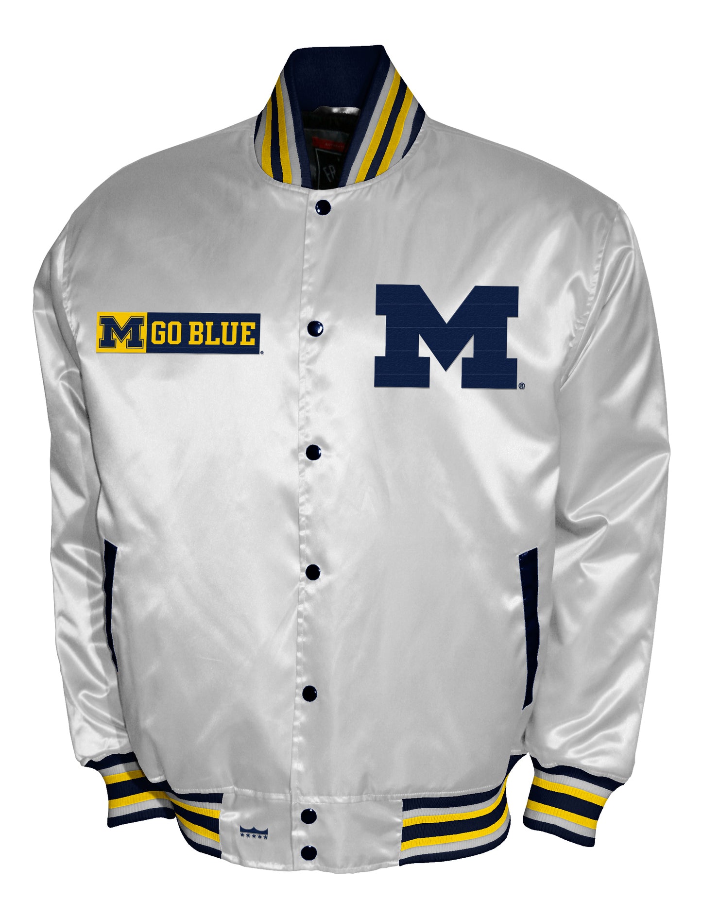 Michigan Wolverines Franchise Club Satin Full-Snap Jacket - White