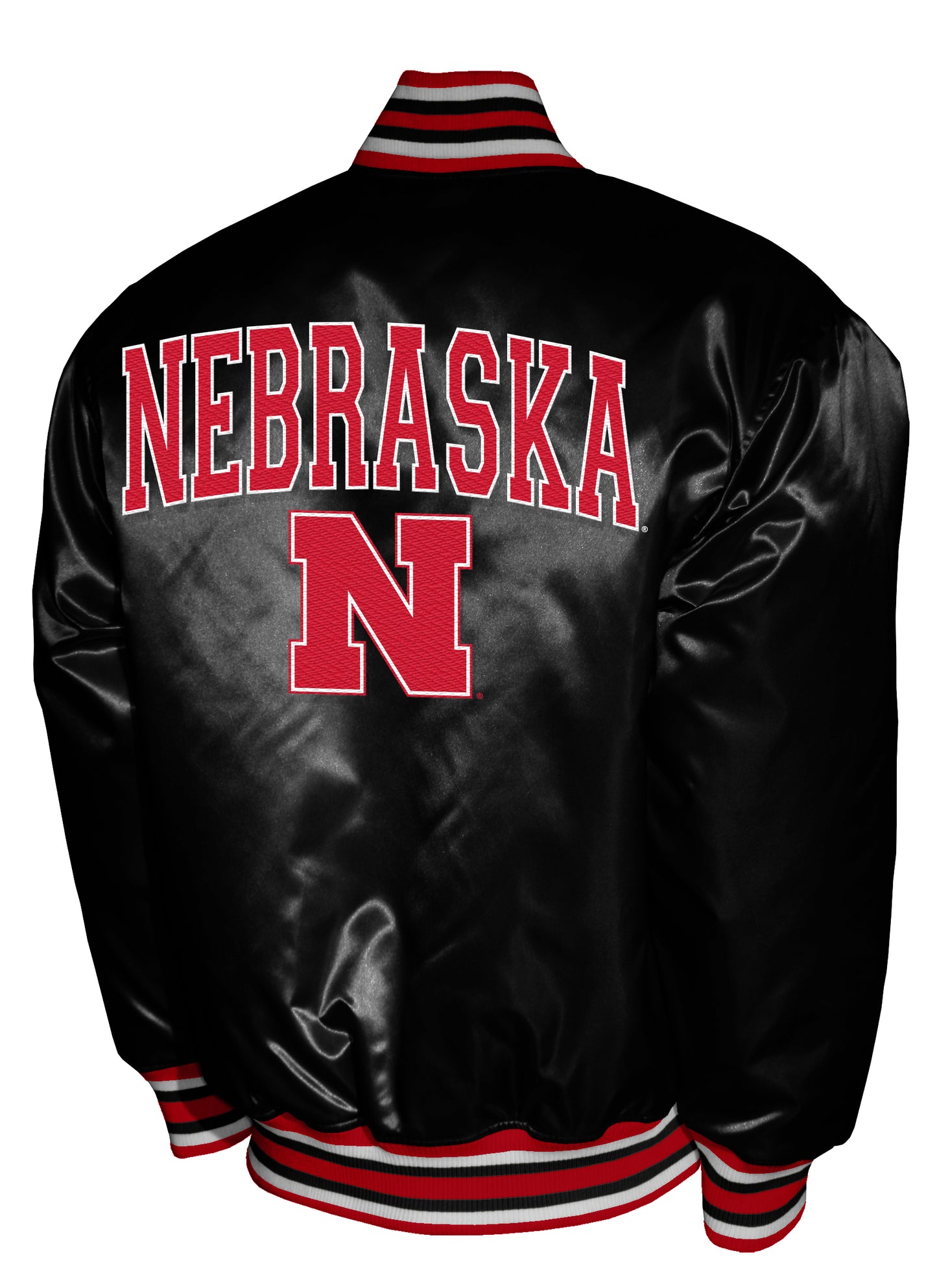 Nebraska Cornhuskers Franchise Club Satin Full-Snap Jacket - Black