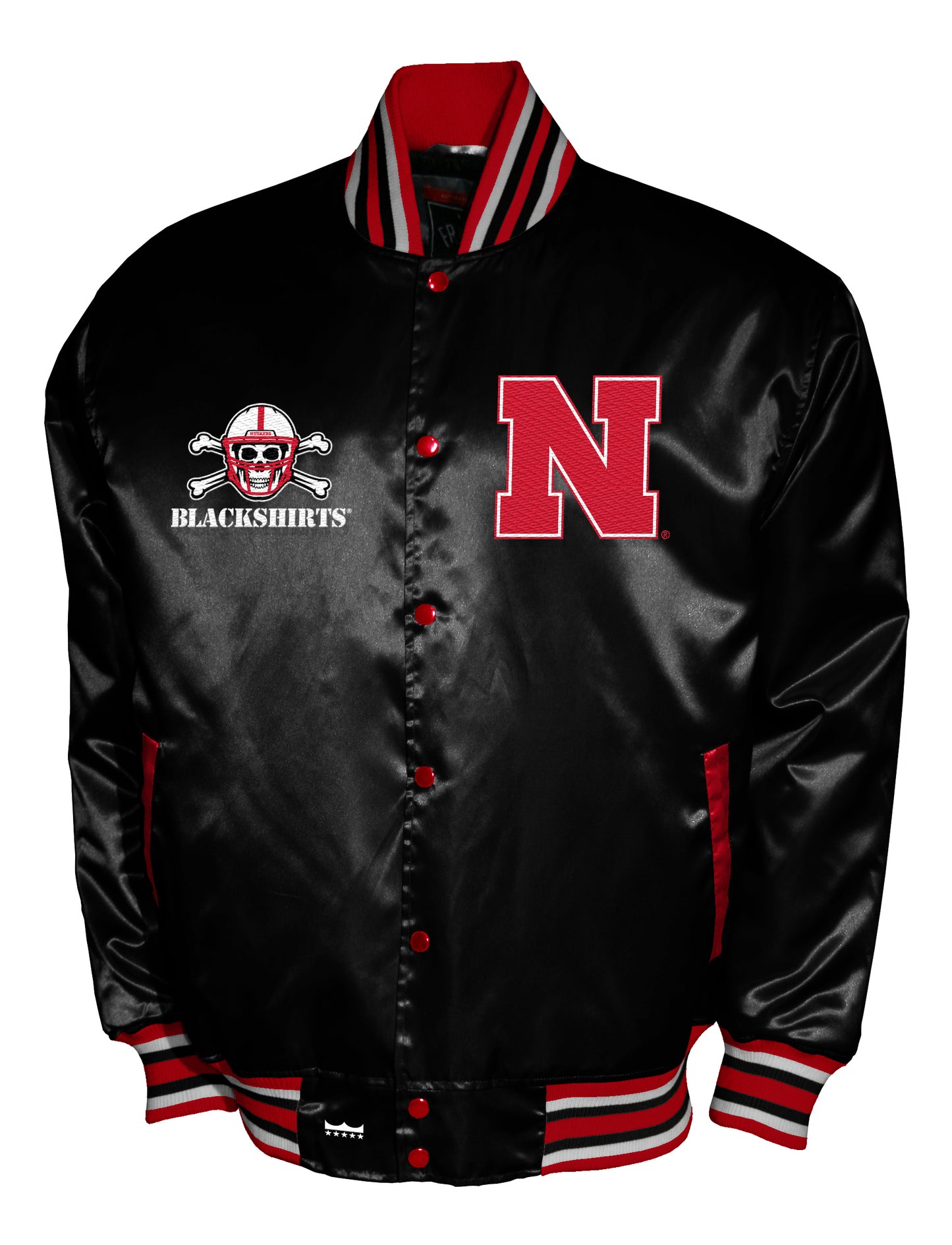 Nebraska Cornhuskers Franchise Club Satin Full-Snap Jacket - Black