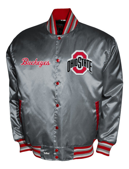 Ohio State Buckeyes Franchise Club Satin Full-Snap Jacket - Gray