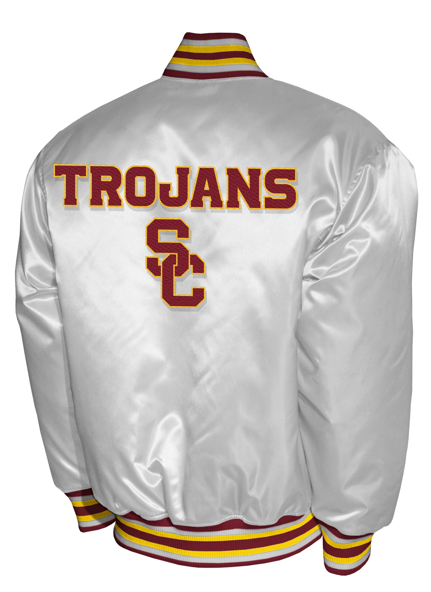 USC Trojans Franchise Club Satin Full-Snap Jacket - White