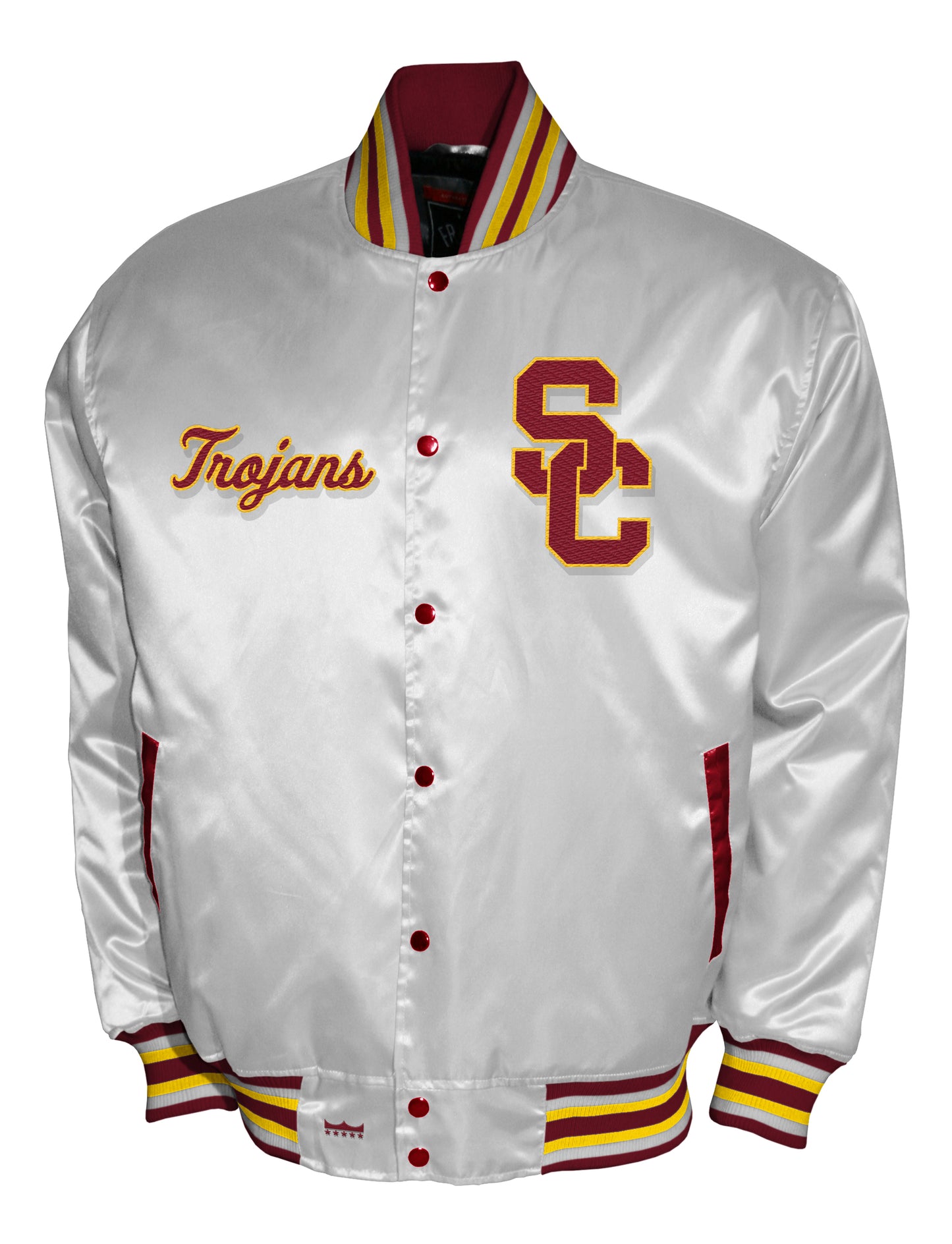 USC Trojans Franchise Club Satin Full-Snap Jacket - White