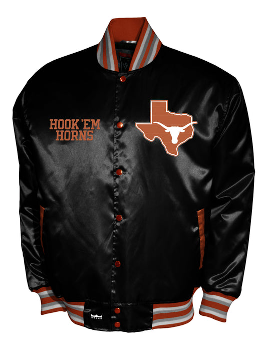 Texas Longhorns Franchise Club Satin Full-Snap Jacket - Black