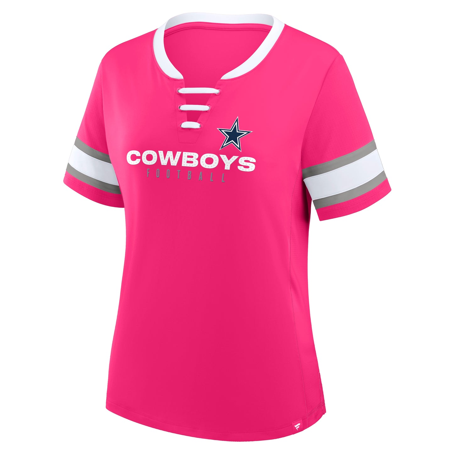 Dallas Cowboys Fanatics Bling Draw Lace Up Shirt- Pink