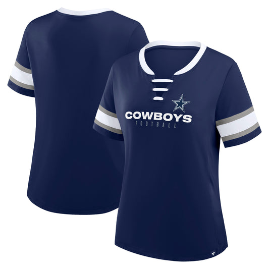 Dallas Cowboys Fanatics Bling Draw Lace Up Shirt - Blue
