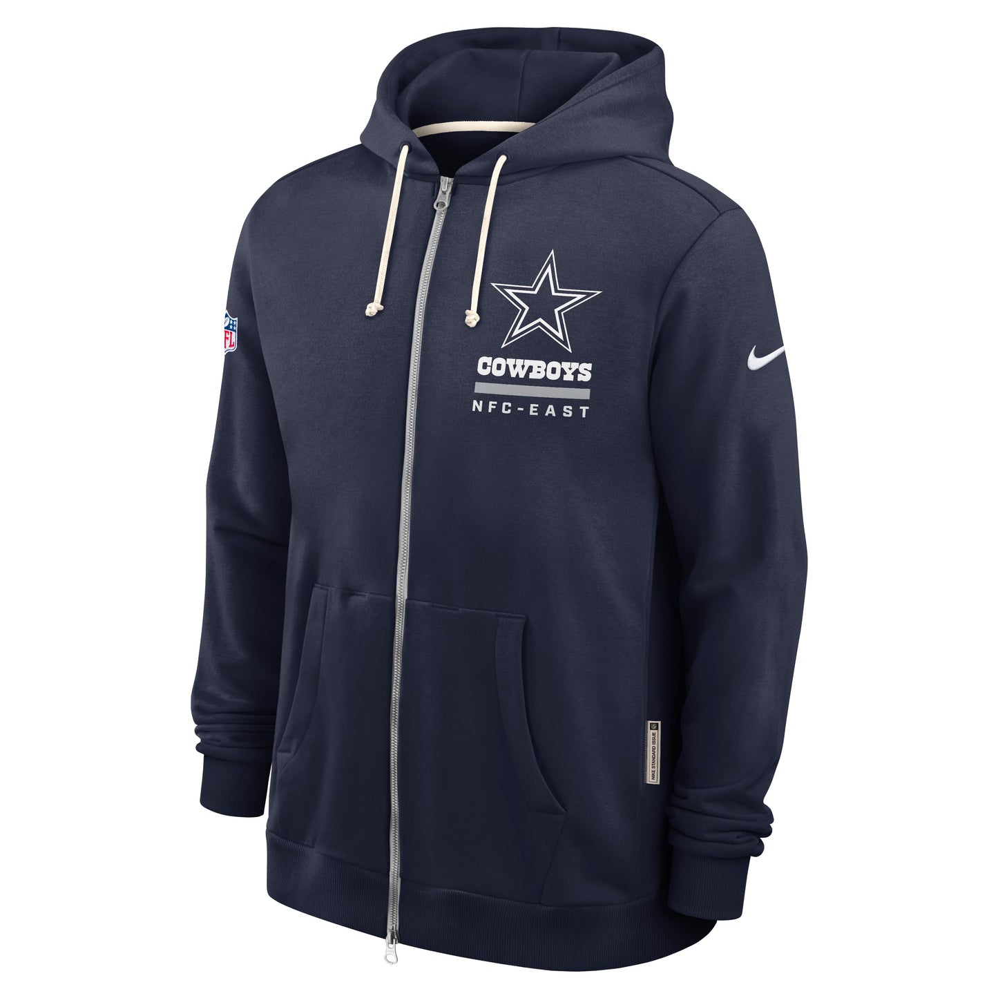 Dallas Cowboys Nike 2025 Sideline Standard Issue Dri-FIT Hoodie Full Zip Men's Hoodie- Navy