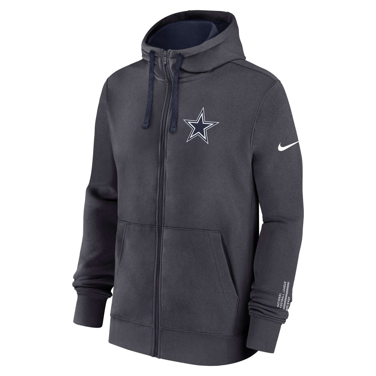 Dallas Cowboys Nike Sideline Club Full-Zip Hoodie - Gray