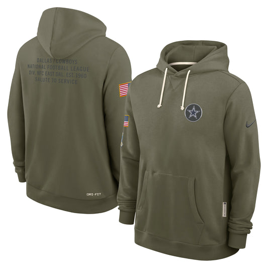 Dallas Cowboys Nike 2025 Salute to Service Club Fleece Pullover Hoodie