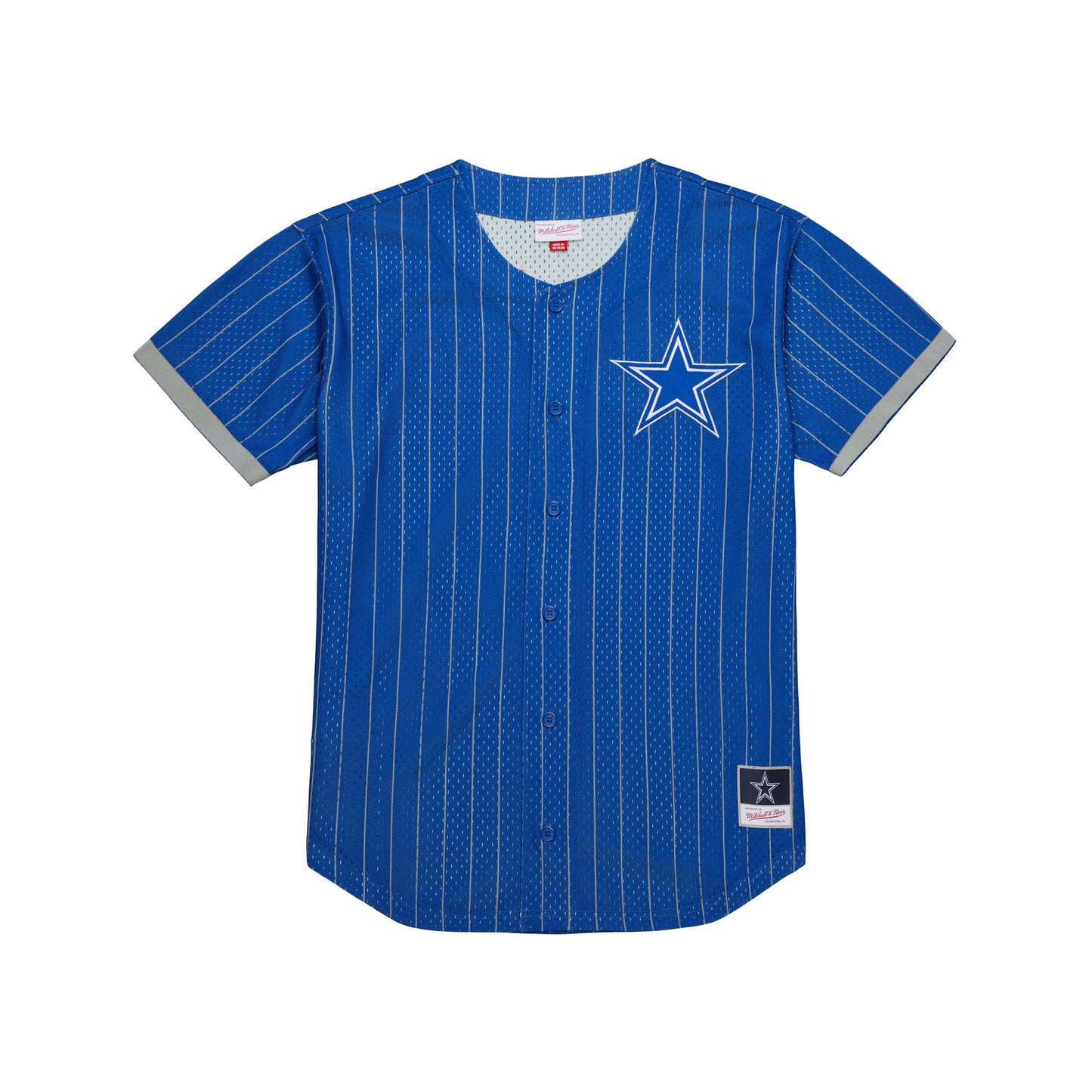 Dallas Cowboys Mitchell & Ness Final Seconds Striped Mesh Jersey-Blue