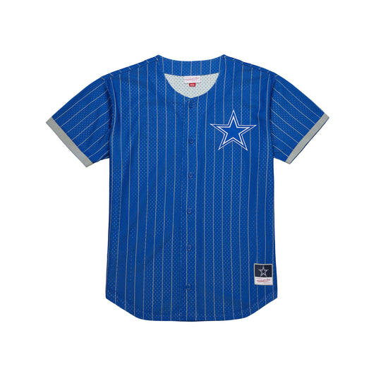 Dallas Cowboys Mitchell & Ness Final Seconds Striped Mesh Jersey-Blue