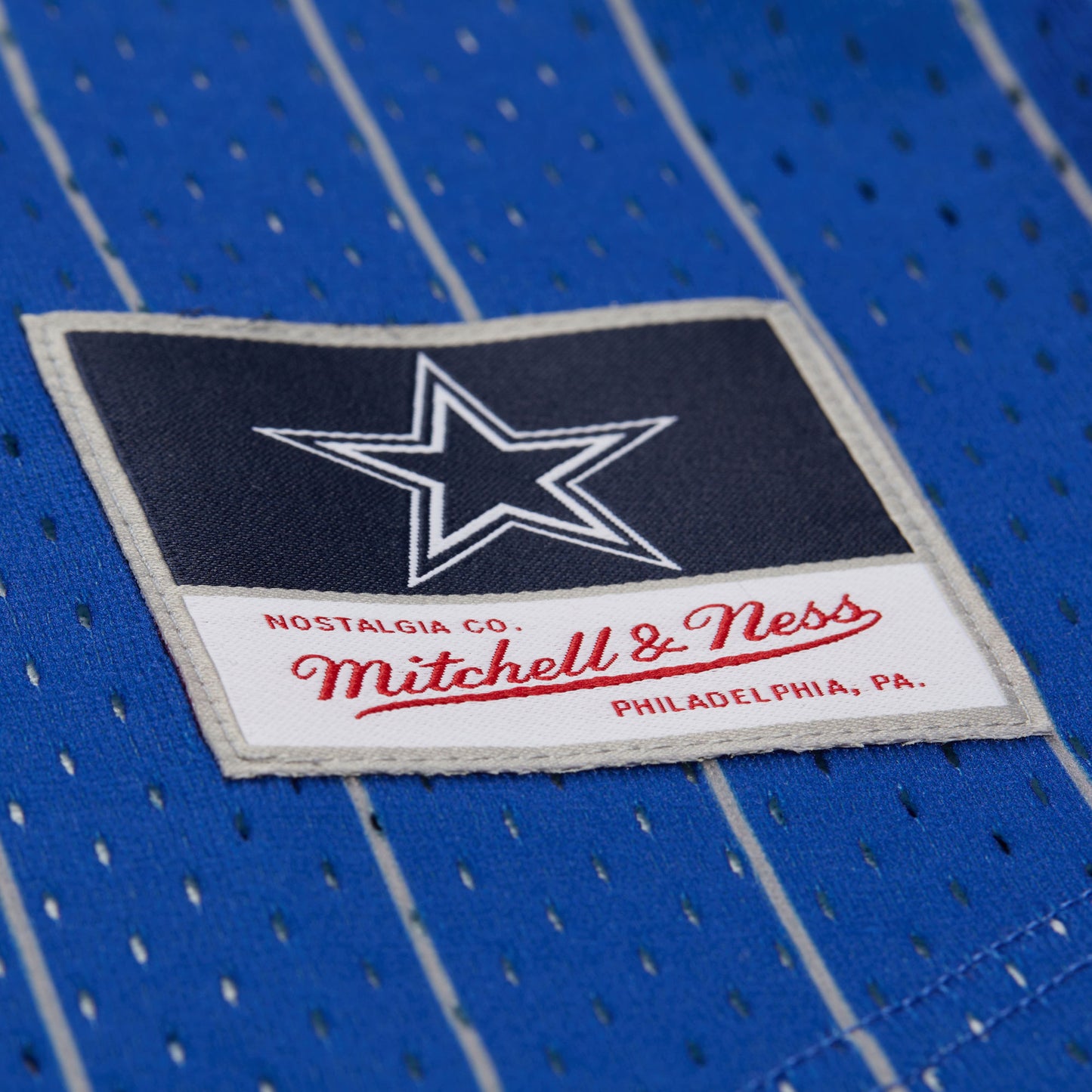 Dallas Cowboys Mitchell & Ness Final Seconds Striped Mesh Jersey-Blue