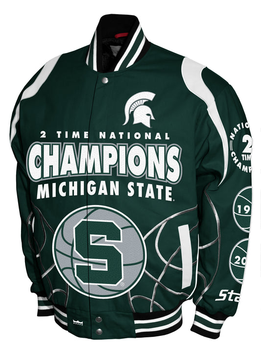 Michigan State Spartans Franchise Club Commemorative Twill Jacket - Green