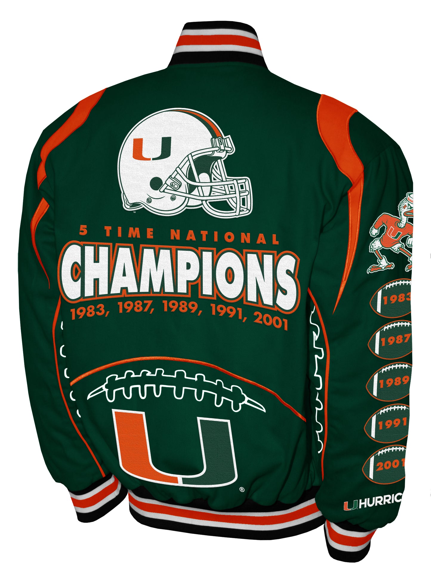 Miami Hurricanes Franchise Club Commemorative Twill Jacket - Green