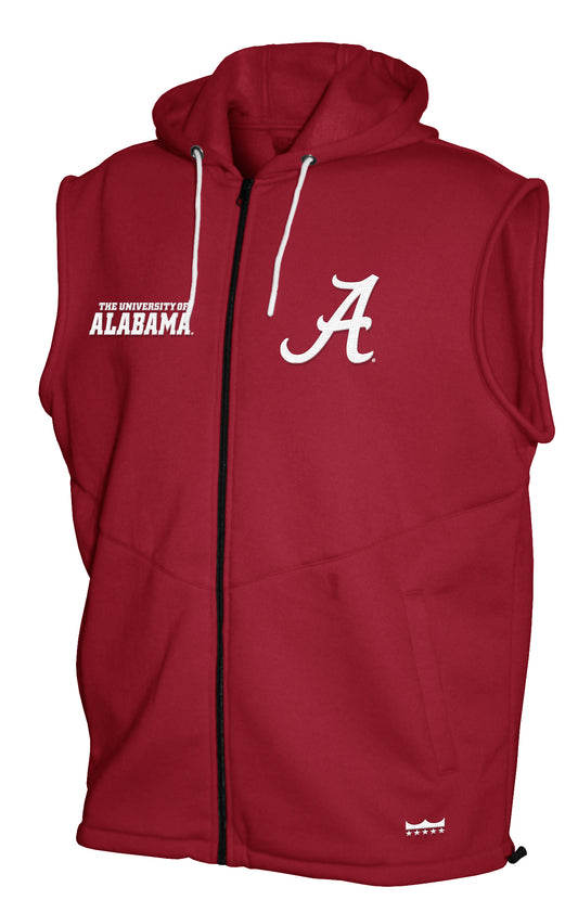Alabama Crimson Tide Franchise Club Gym Fleece Full-Zip Hoodie Vest - Crimson