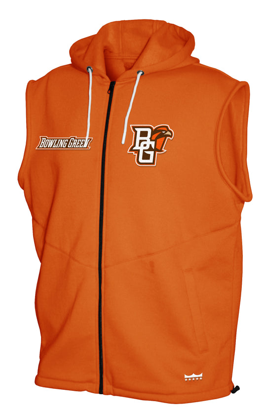 Bowling Green Falcons Franchise Club Gym Fleece Full-Zip Hoodie Vest - Orange